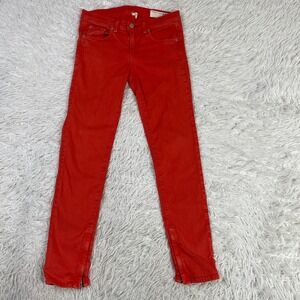 Rag & Bone Pants Womens 26 Orange Zipper Capri Stretch Denim Jeans Casual Ladies